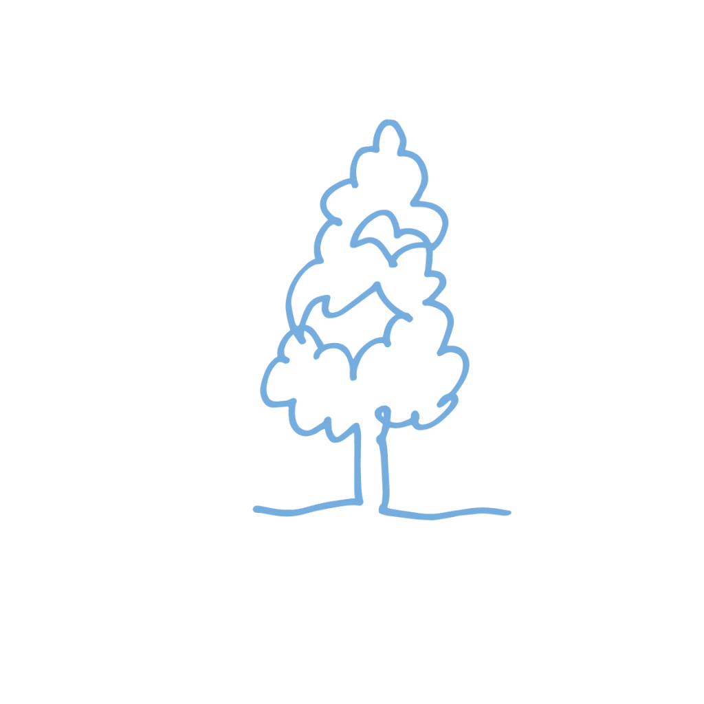 light blue tree icon outline