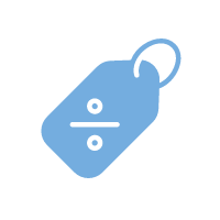 price tag with a percentage sign icon