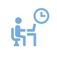 flexible working icon in blue