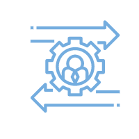 arrows with cog icon