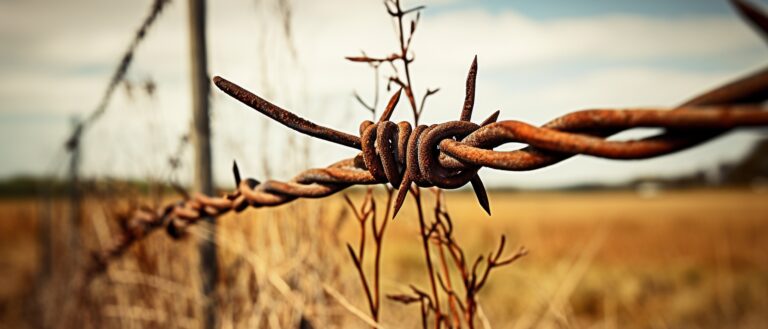 stock image of close up barbed wire