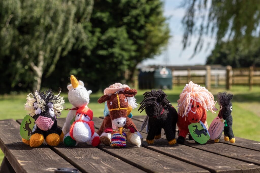 wide array of knitted ponies