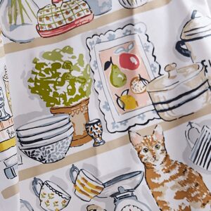 tea towel with pantry cats design