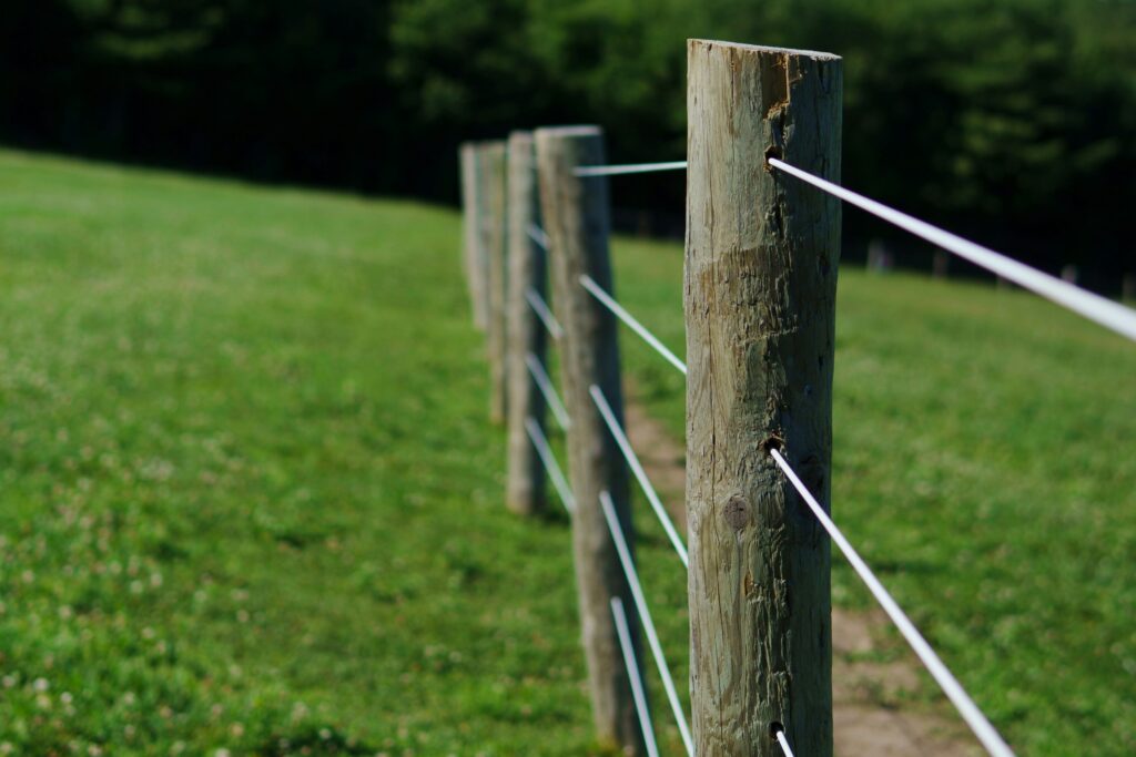Stock image of plain wire fencing